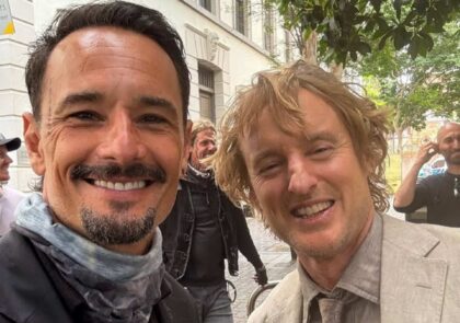 Rodrigo Santoro e Owen Wilson nos bastidores de RUNNER - Foto Divulgação