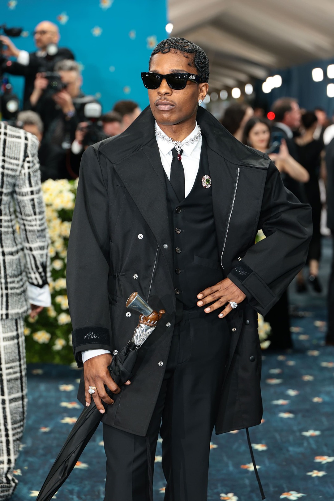NEW YORK, NEW YORK - MAY 05: Met Gala Co-Chair A$AP Rocky attends the 2025 Met Gala Celebrating "Superfine: Tailoring Black Style" at Metropolitan Museum of Art on May 05, 2025 in New York City. (Photo by Dimitrios Kambouris/Getty Images for The Met Museum/Vogue)