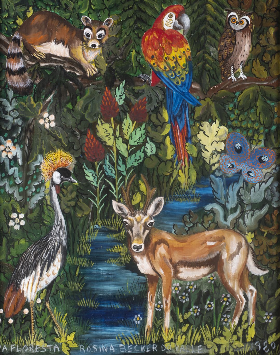 Rosina Becker do Valle - A Floresta - 1980 - óleo sobre tela - ass.intitulado e datado na parte inferior e no verso - 43x34 cm